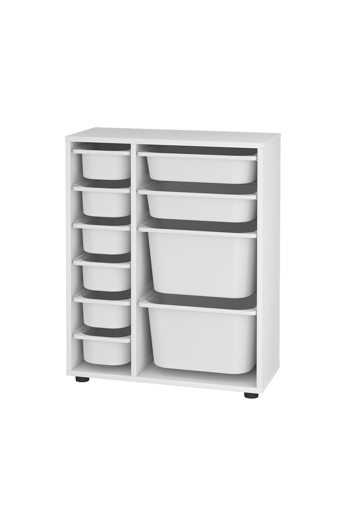 Bofigo 10 Sepetli Dolap Çok Amaçlı Dolap Oyuncak Dolabı Hülya Beyaz