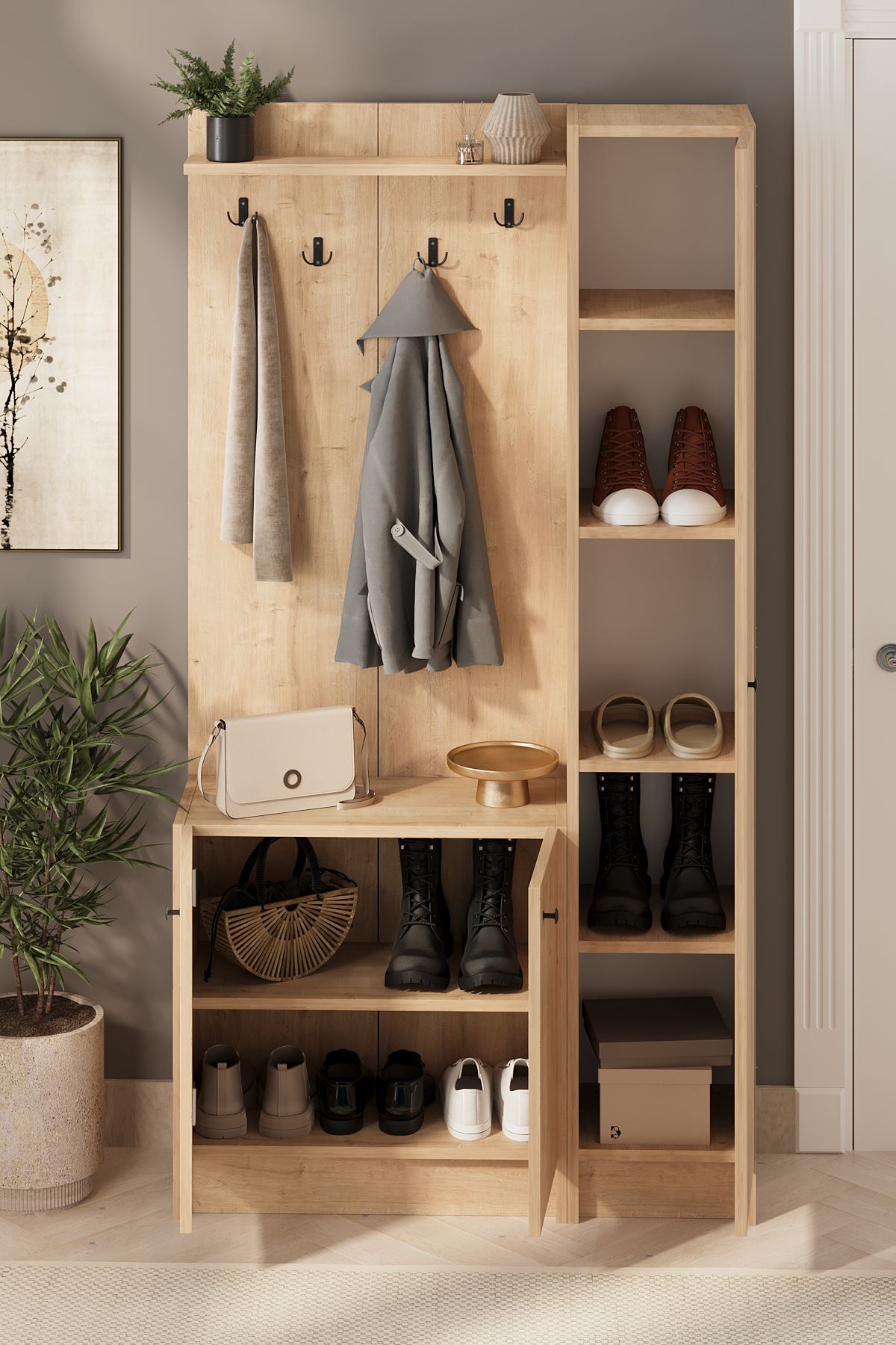 21-14-14 Entryway Coat Hanger SAPPHIRE OAK