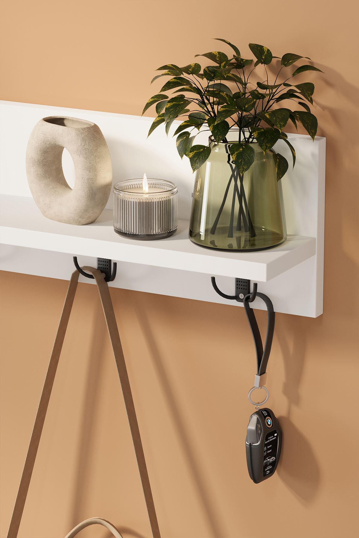 Bofigo Portmanto Duvar Askılığı Elbise Askılığı  Vega Beyaz 80 Cm