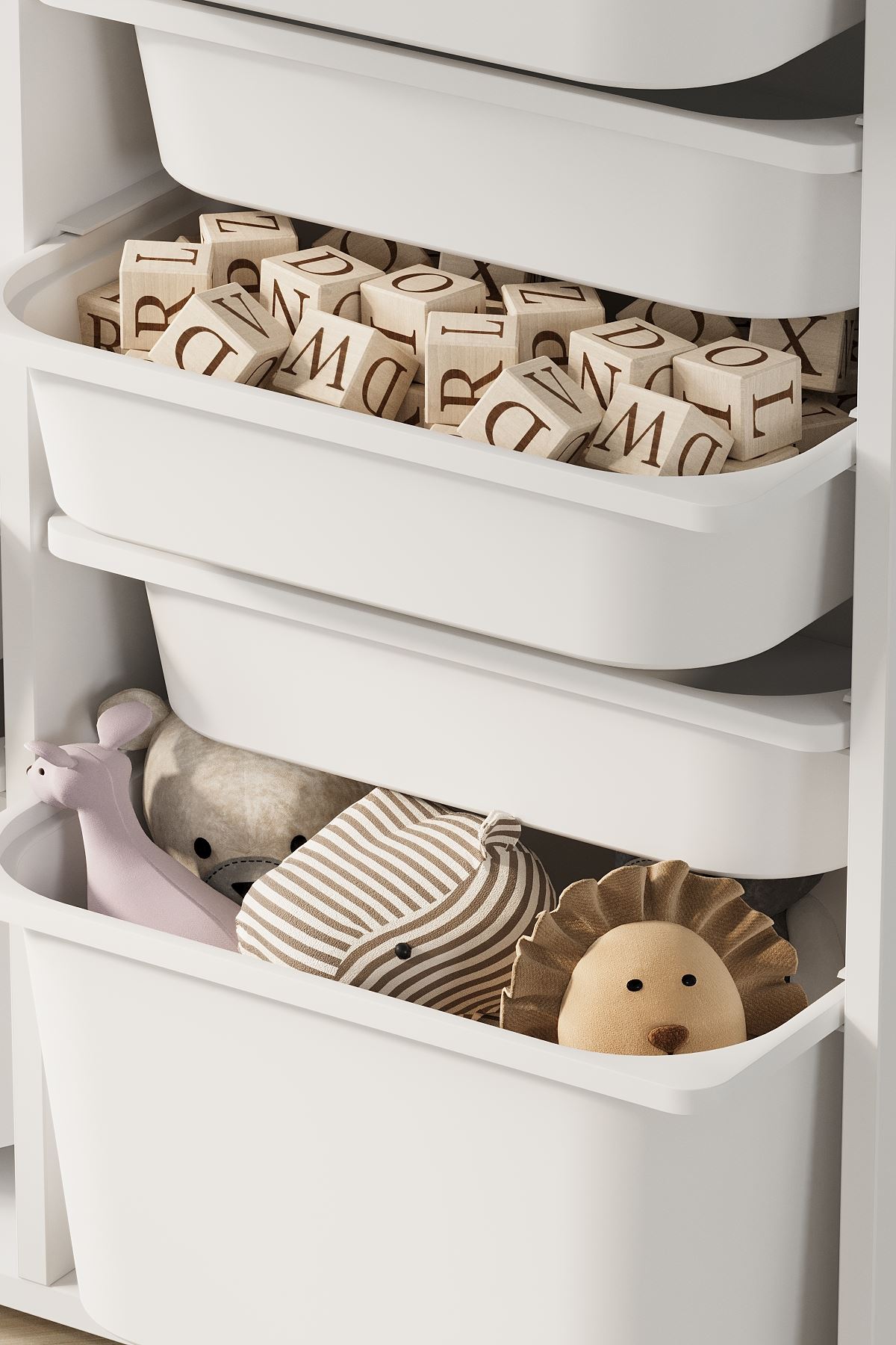 Bofigo 9 Sepetli Dolap Çok Amaçlı Dolap Oyuncak Dolabı Alara Beyaz