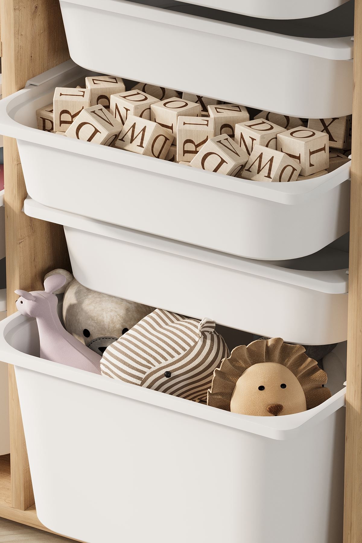 Bofigo 9 Sepetli Dolap Çok Amaçlı Dolap Oyuncak Dolabı Alara Safir Meşe