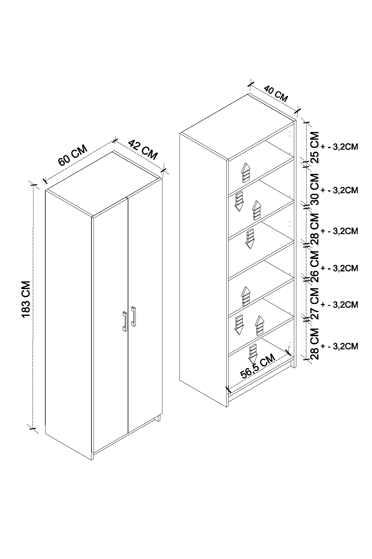 Bofigo 2 Kapaklı 6 Bölmeli Çok Amaçlı Dolap Çok Amaçlı Mutfak Dolabı Banyo Dolabı Yasemin Beyaz
