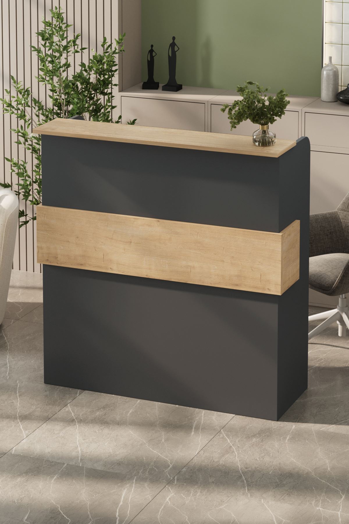 20-22-48 Reception Desk - Sapphire/Anthracite