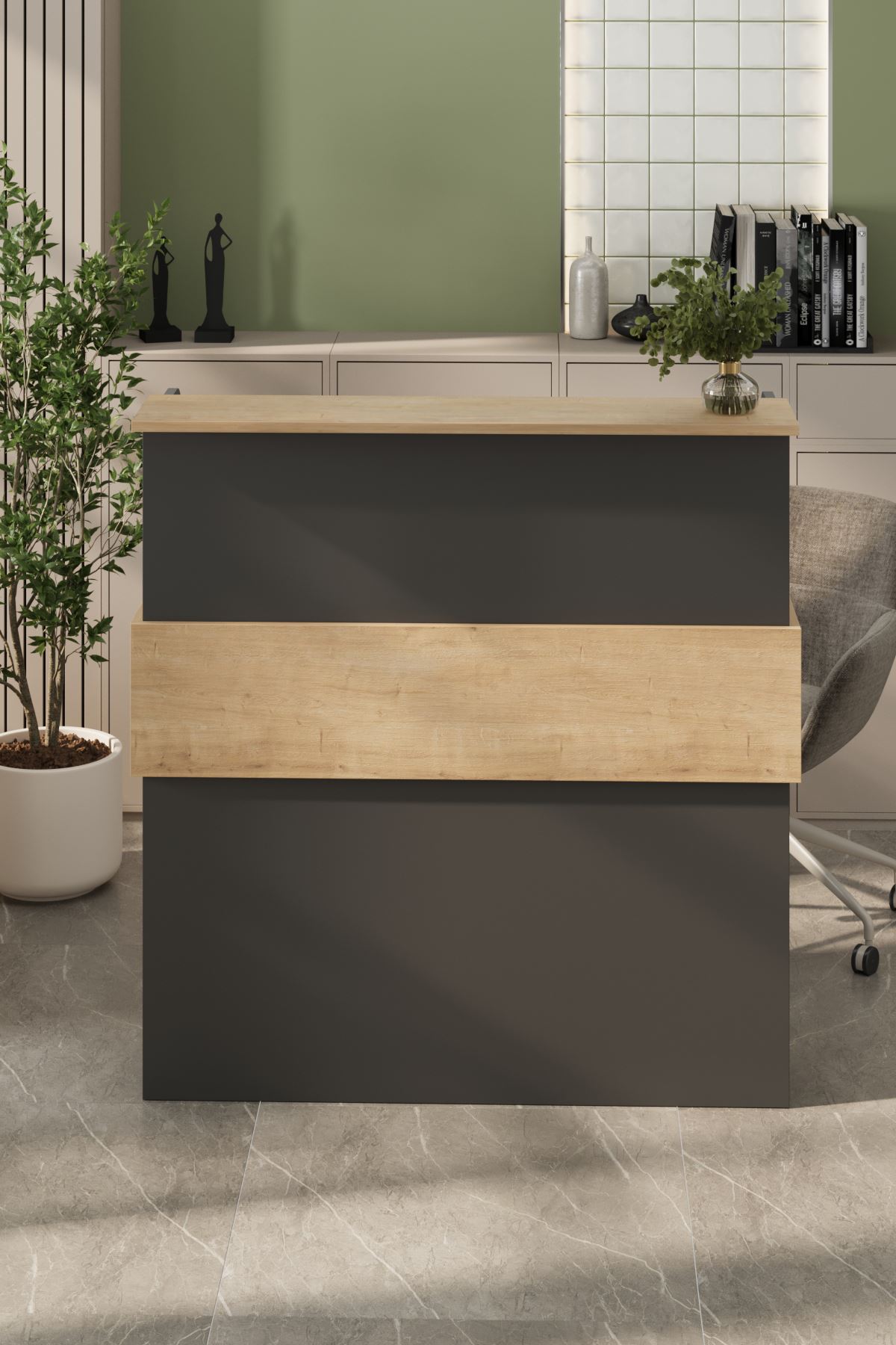 20-22-48 Reception Desk - Sapphire/Anthracite