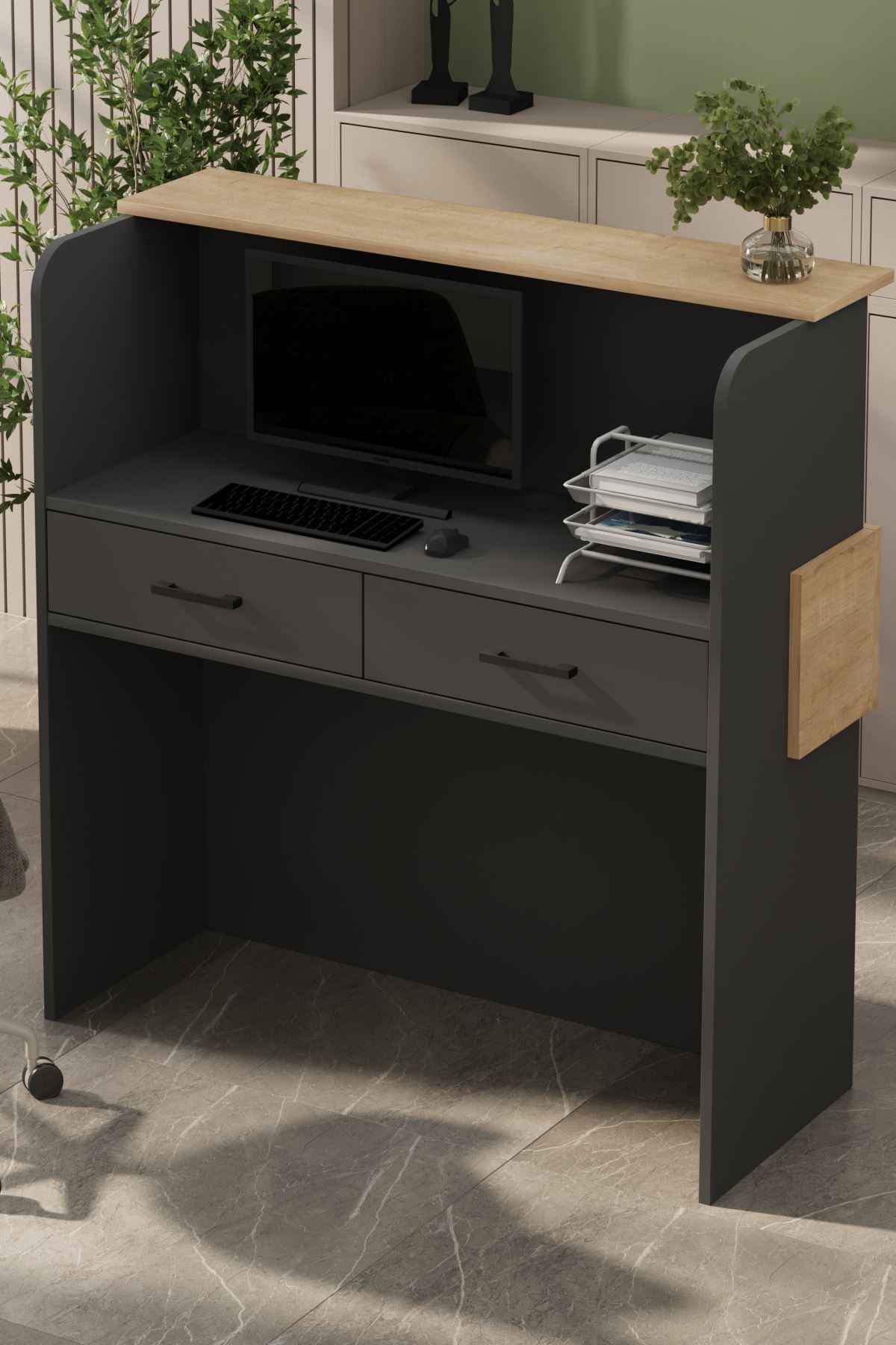 20-22-48 Reception Desk - Sapphire/Anthracite