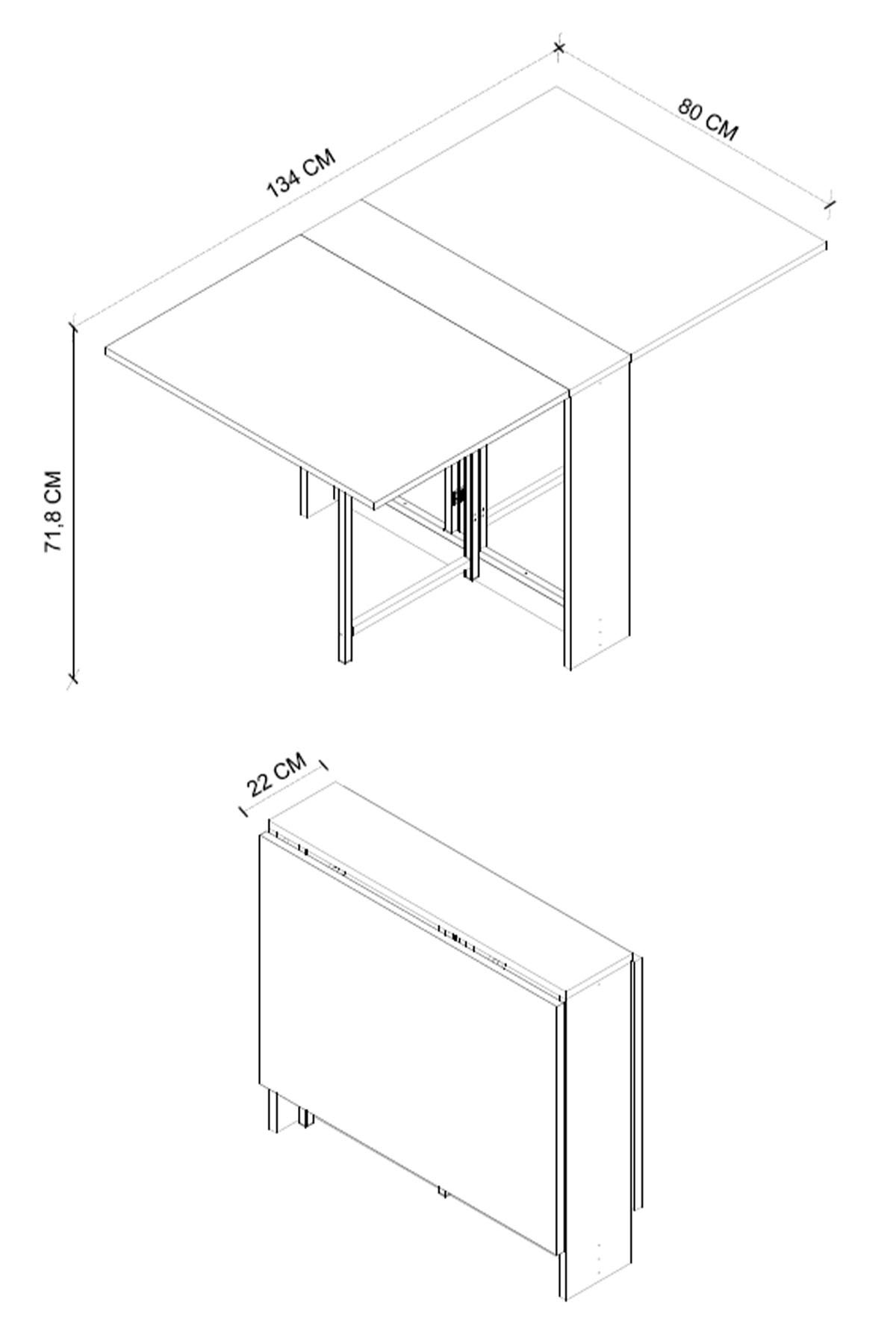 Bofigo Mutfak Masası Katlanır Masa Yemek Masası Mutfak Masası Viyana Beyaz