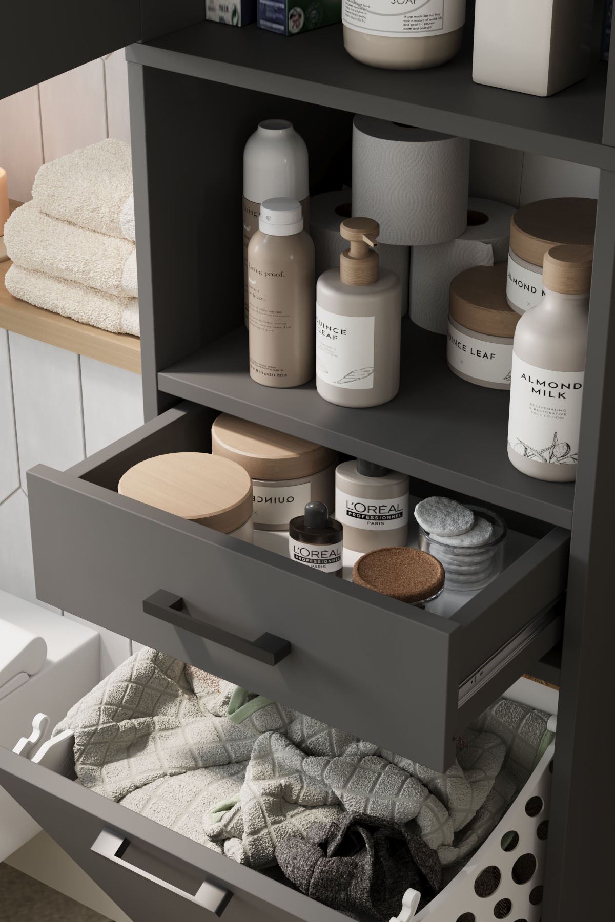 12-74-08 Waterfall Laundry Cabinet - Anthracite