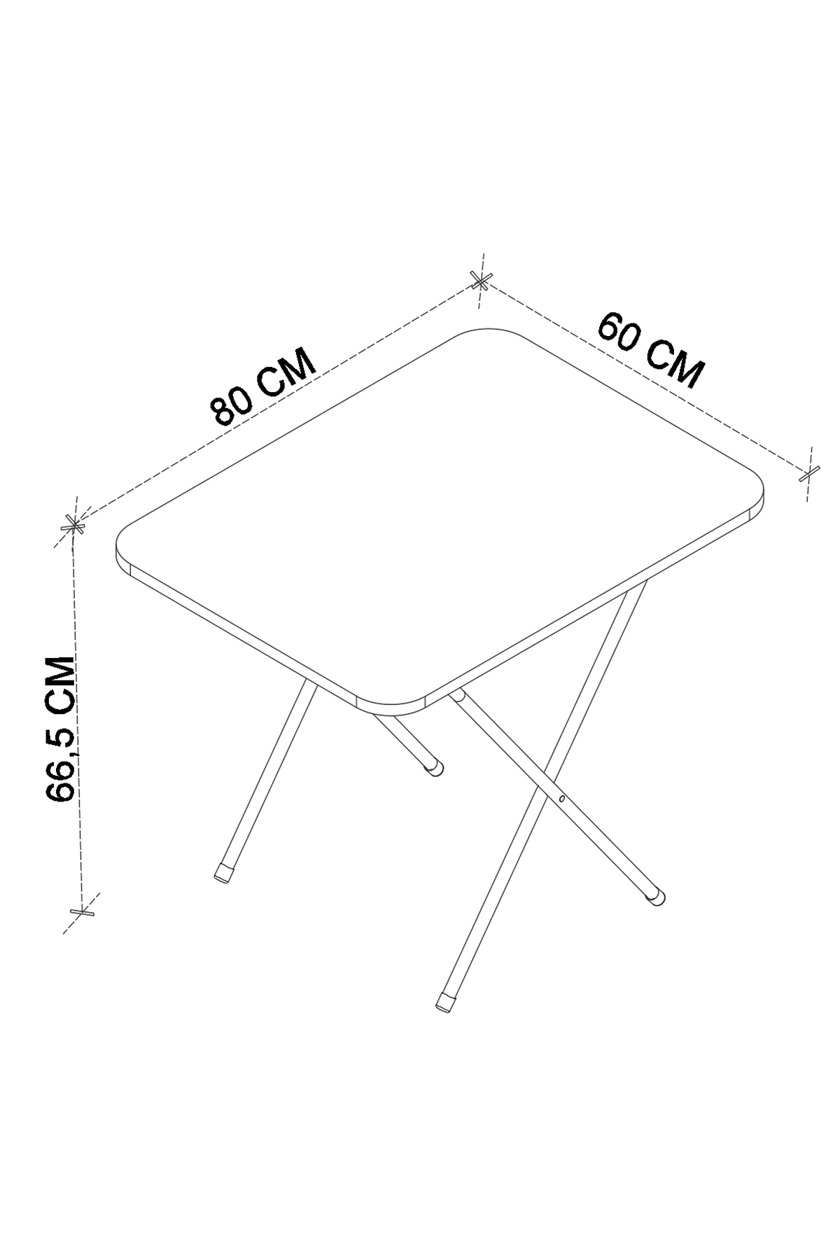 Bofigo Mutfak Masası Katlanır Masa Yemek Masası Balkon Masası GardenFlex Masa 60x80 Cm Siyah