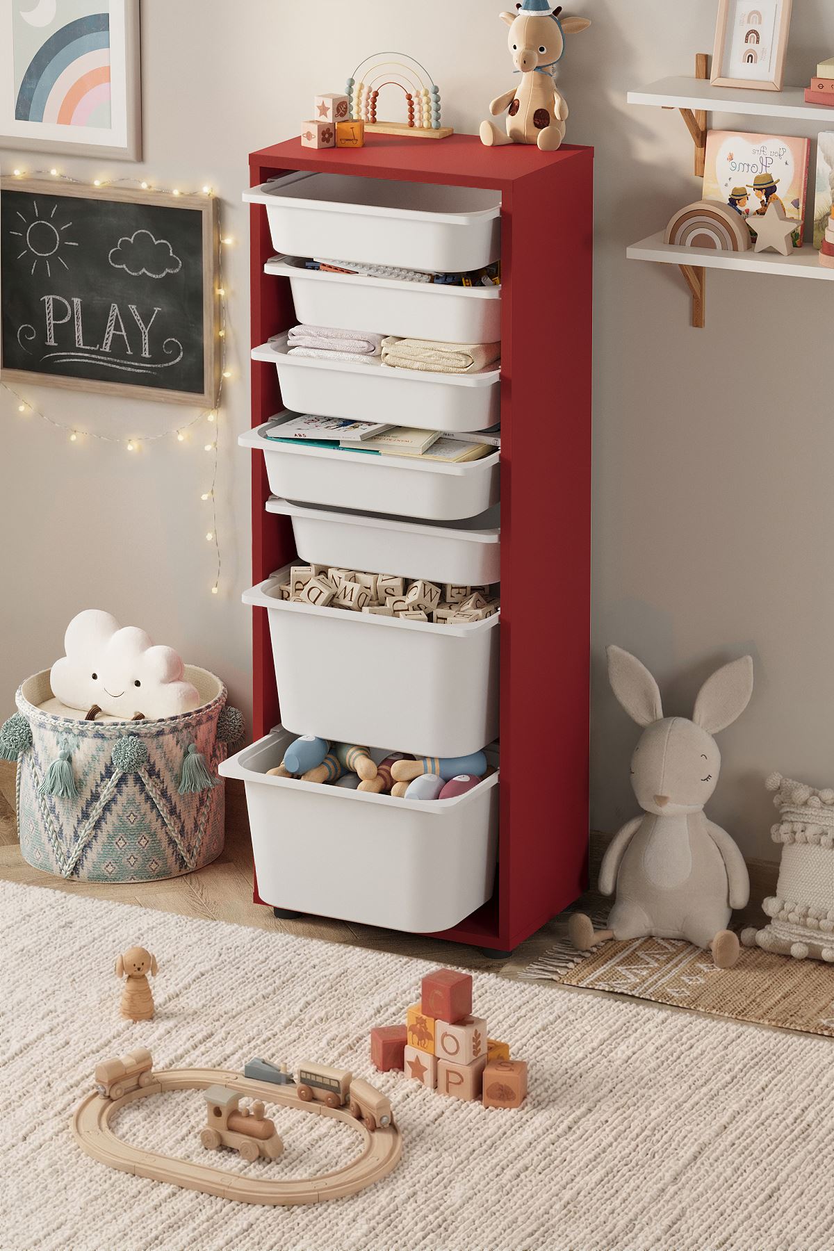 12-10-01 7 Baskets Multifunctional Pera Cabinet WHITE 