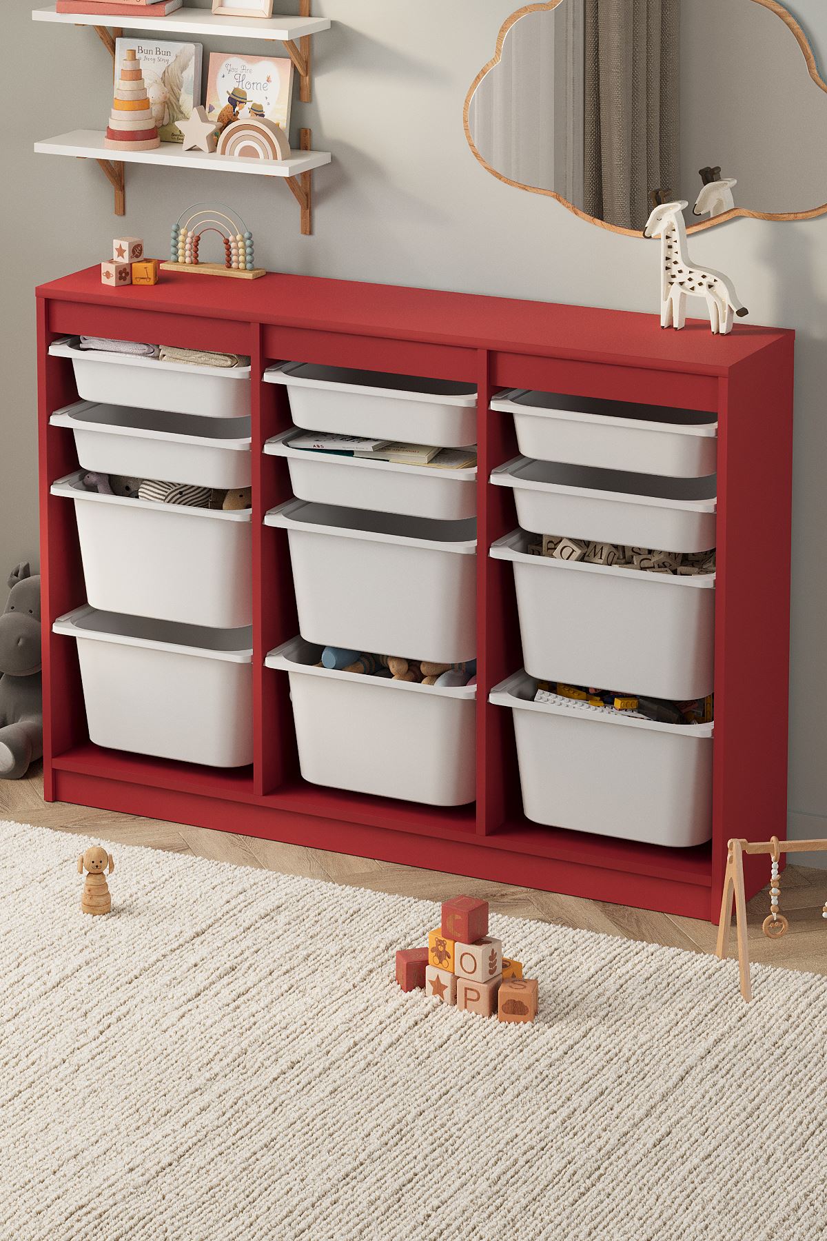 12-11-01 12 Baskets Multifunctional Lara Cabinet WHITE 