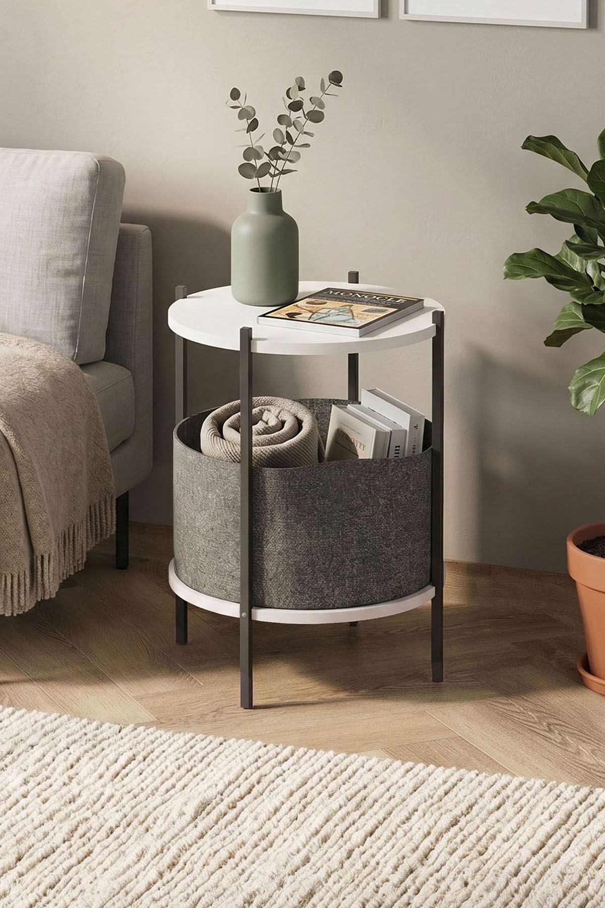 22-02-01 Coffee Table With Bag WHITE