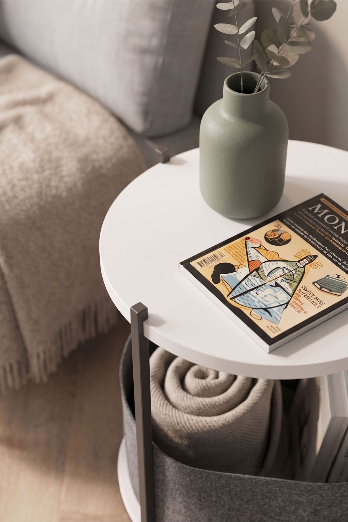 22-02-01 Coffee Table With Bag WHITE