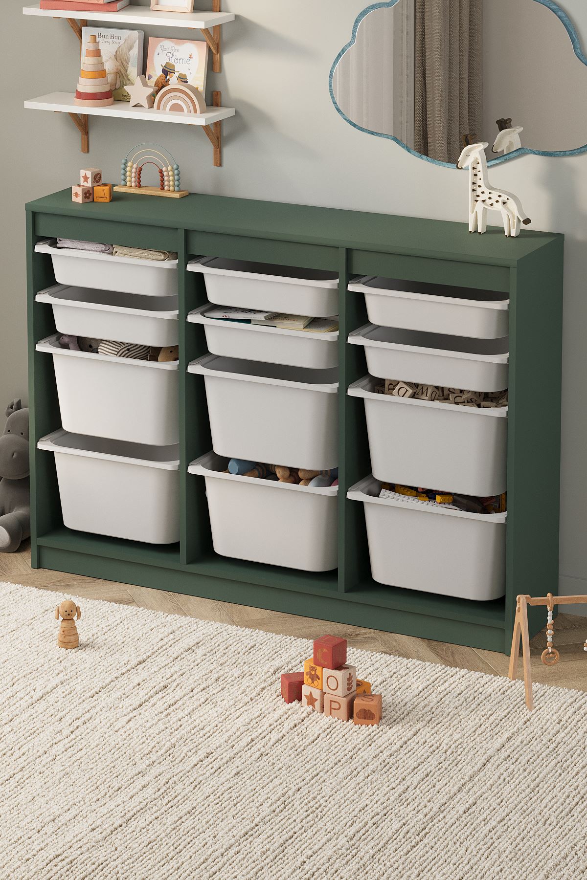 12-11-01 12 Baskets Multifunctional Lara Cabinet WHITE 