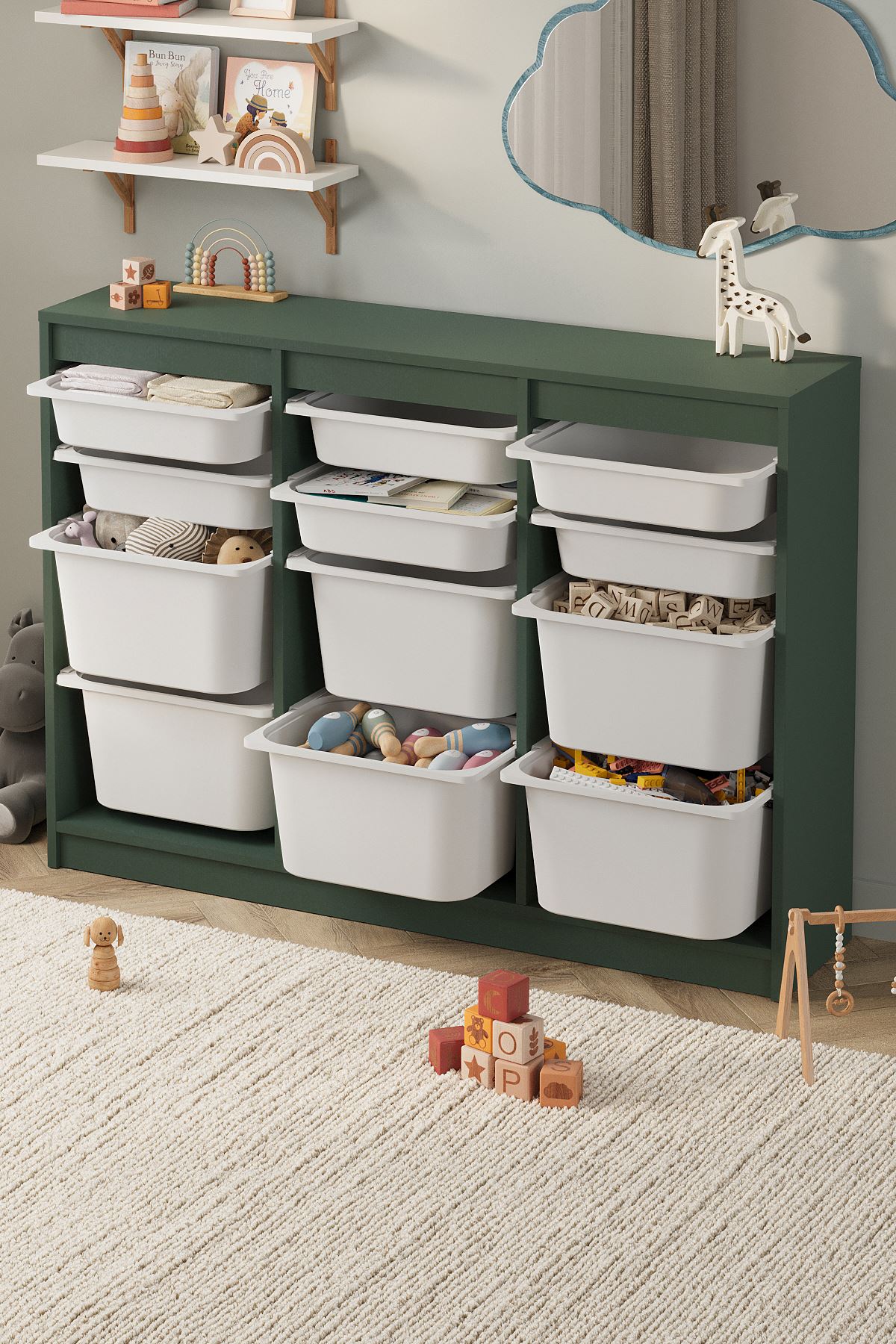12-11-01 12 Baskets Multifunctional Lara Cabinet WHITE 