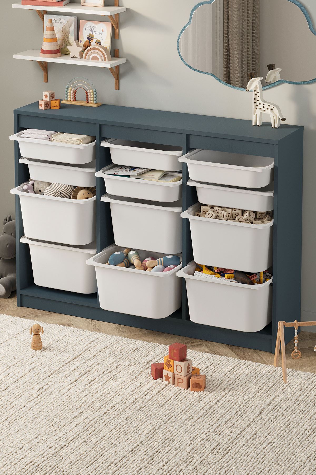12-11-01 12 Baskets Multifunctional Lara Cabinet WHITE 