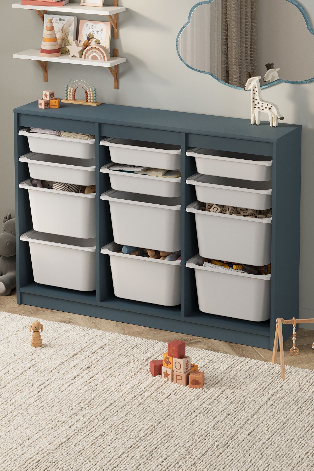12-11-01 12 Baskets Multifunctional Lara Cabinet WHITE 