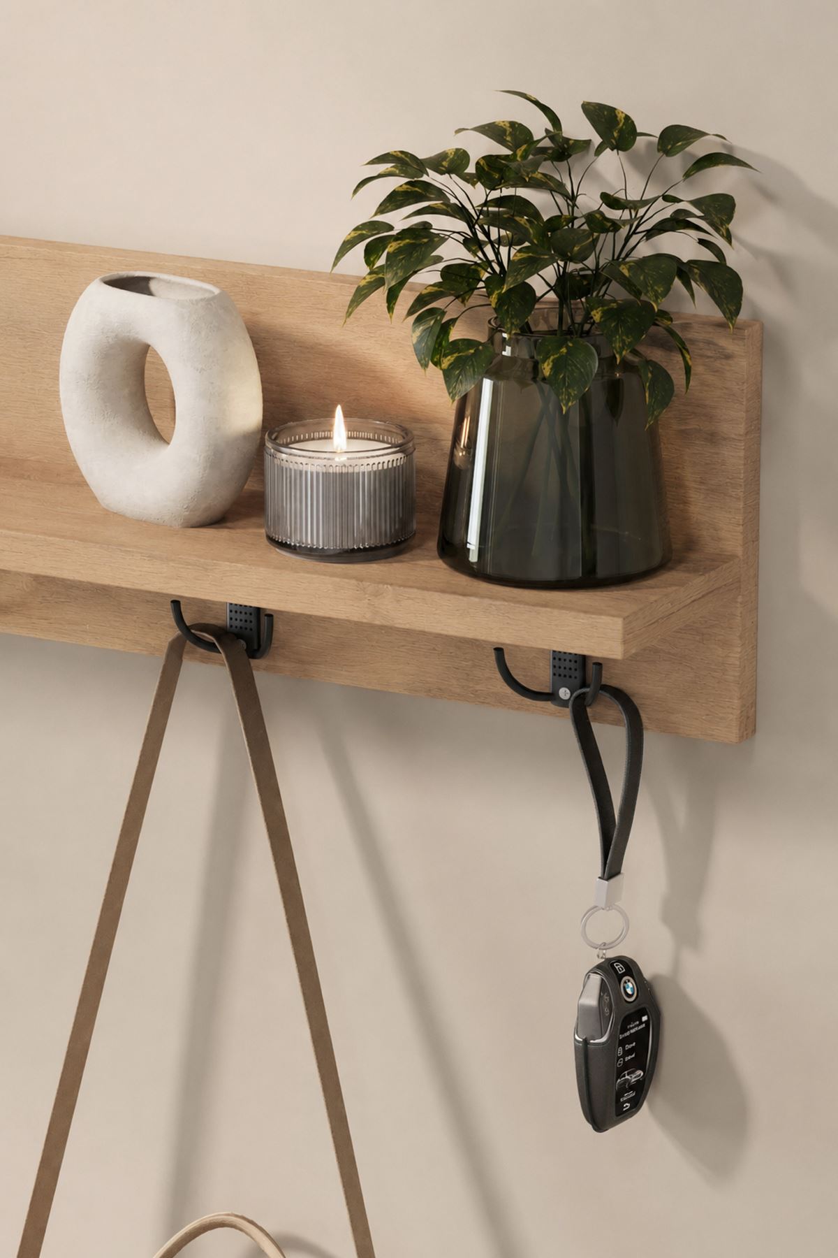 Bofigo Portmanto Duvar Askılığı Elbise Askılığı  Vega Safir Meşe 80 Cm