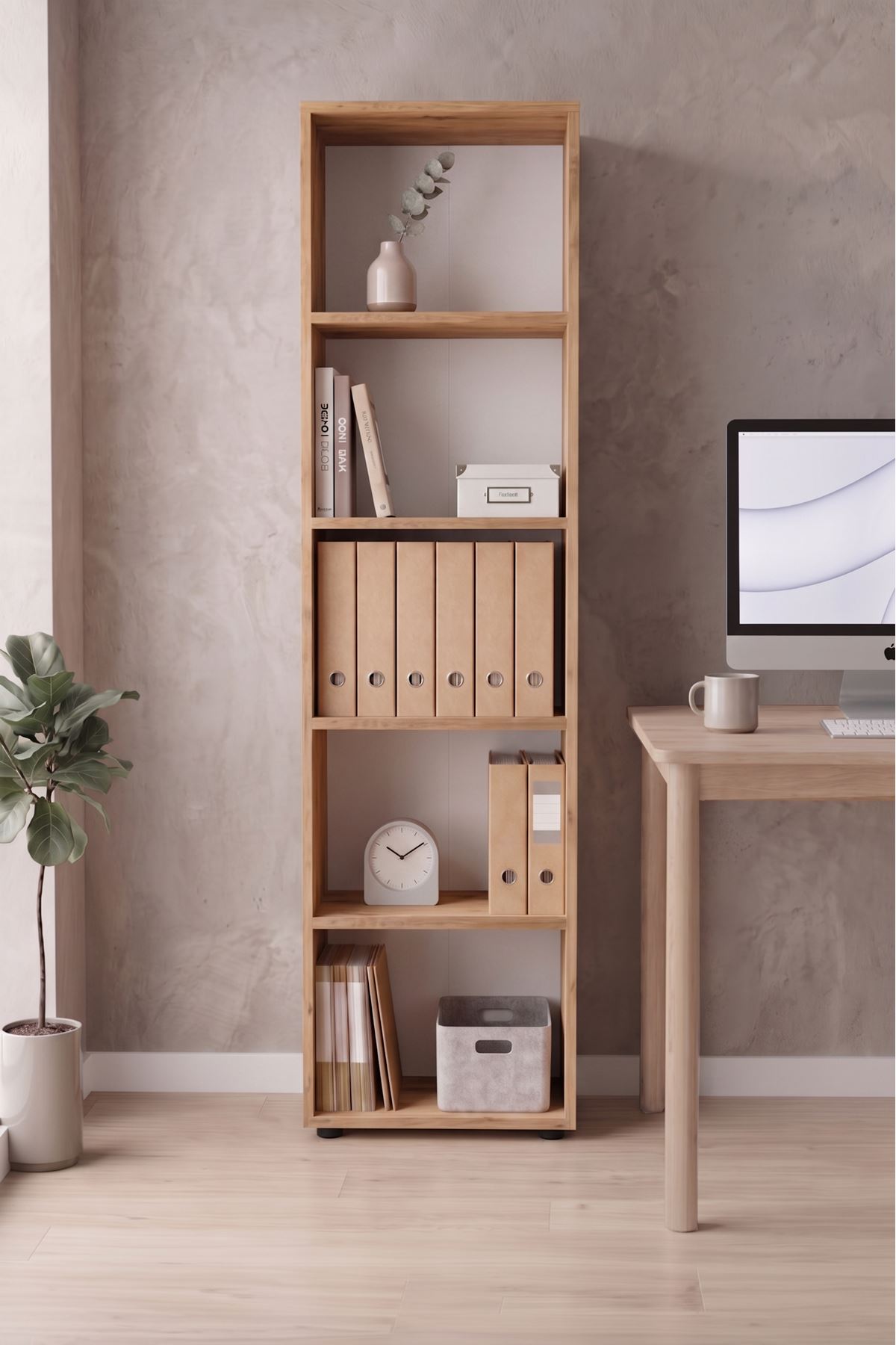 13-25-02 5 Shelves Folder Cabinet Pine