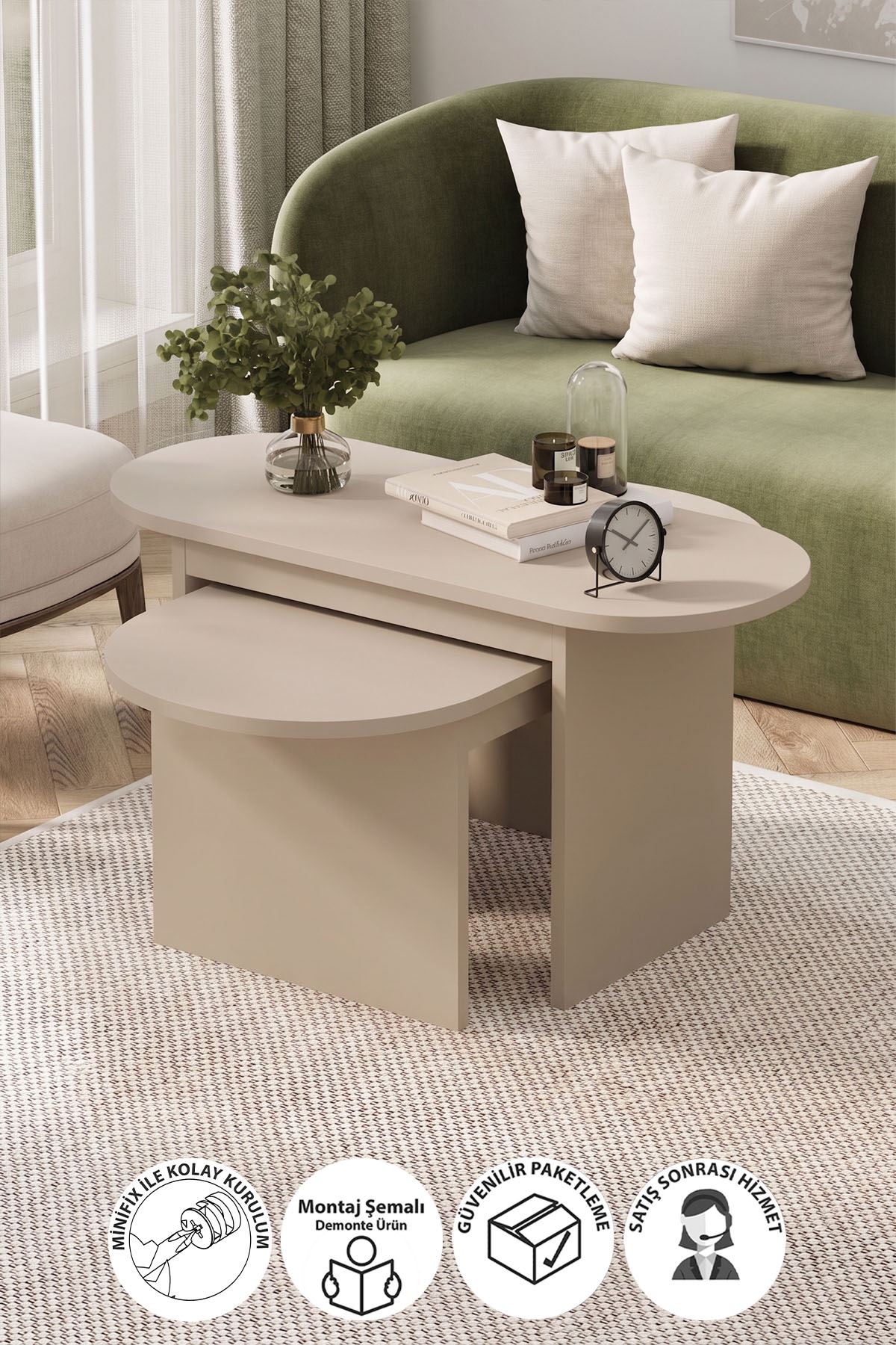22-41-14 Açelya Nesting Coffee Table Set Sapphire Oak