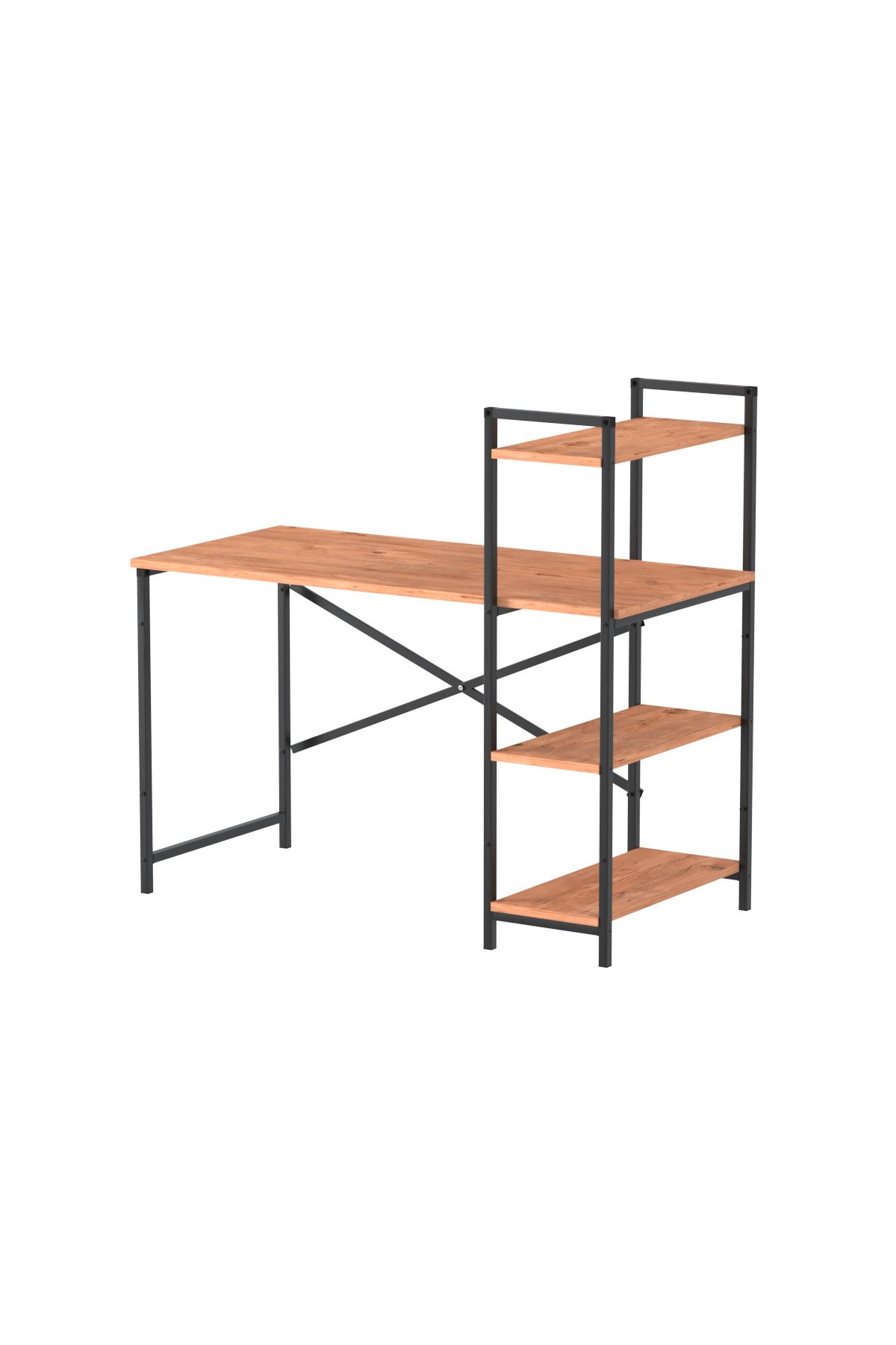 Bofigo 120X55 Cm Raflı Çalışma Masası Bilgisayar Masası Ofis Masası Ders Masası Cervantes Çam