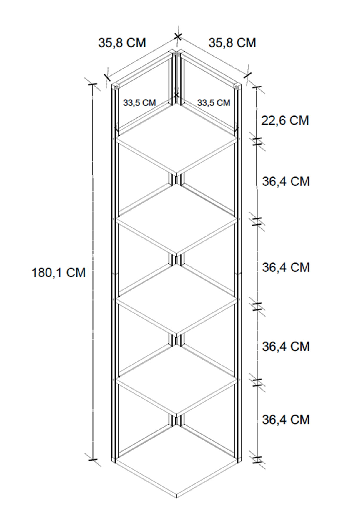 Bofigo 5 Raflı Metal Köşe Çiçeklik Saksı Standı Dekoratif Aksesuar Rafı Saksılık Selanik 180 cm Beyaz