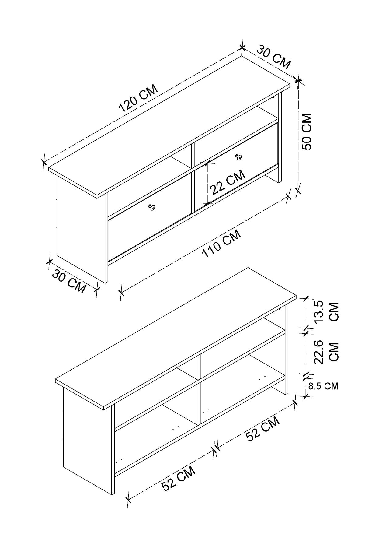 11-20-41 Santorini TV Stand / Modern Media Console Entertainment Center - Sapphire/White