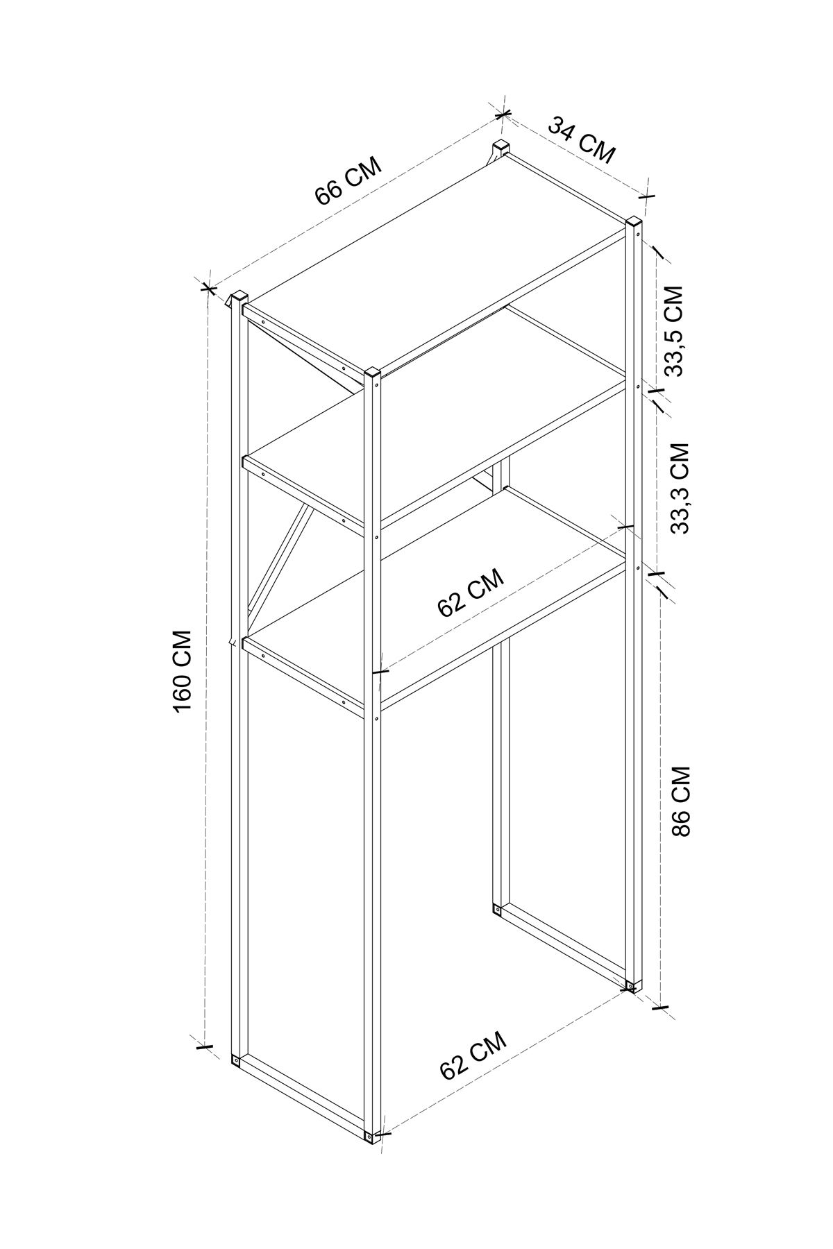 13-03-01 Metal Bathroom Organizer WHITE