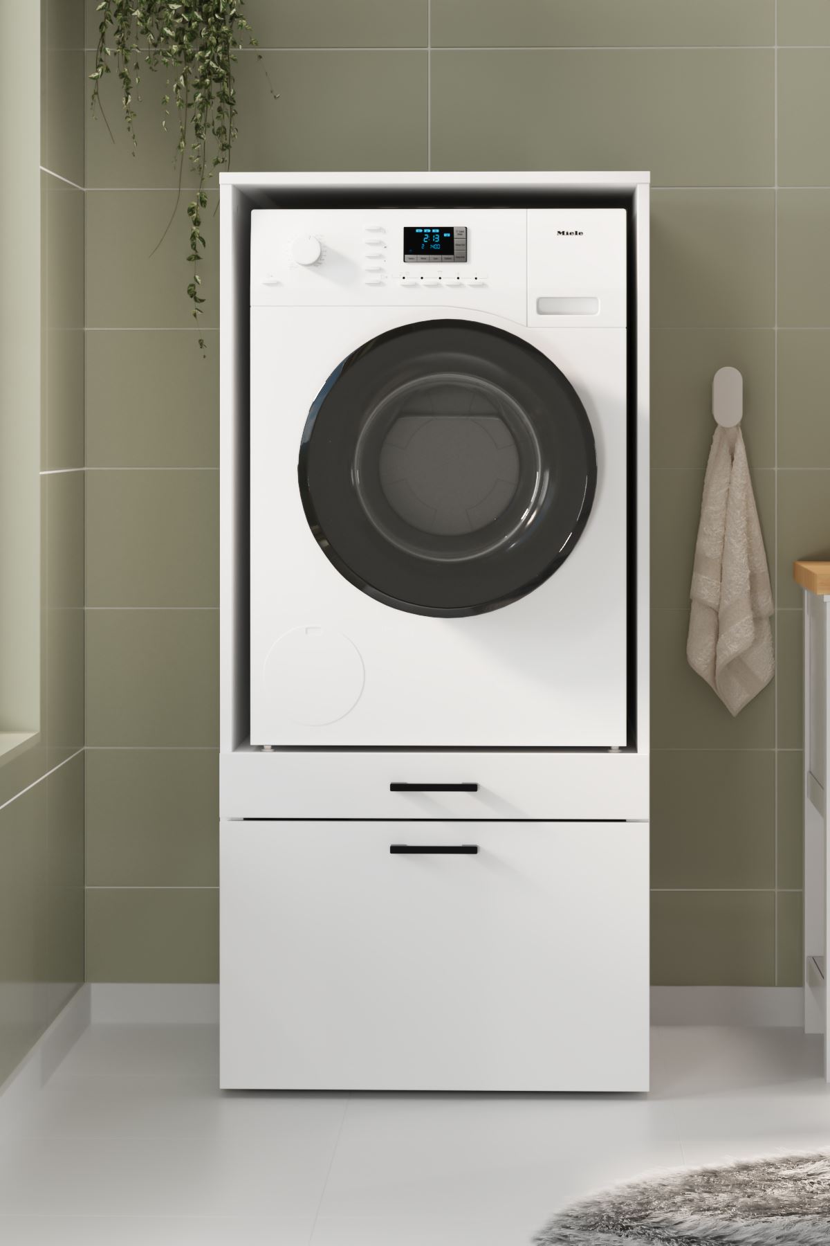 Bofigo Çamaşır Makinesi Dolabı Kurutma Makinesi Dolabı Banyo Dolabı Yakamoz Beyaz