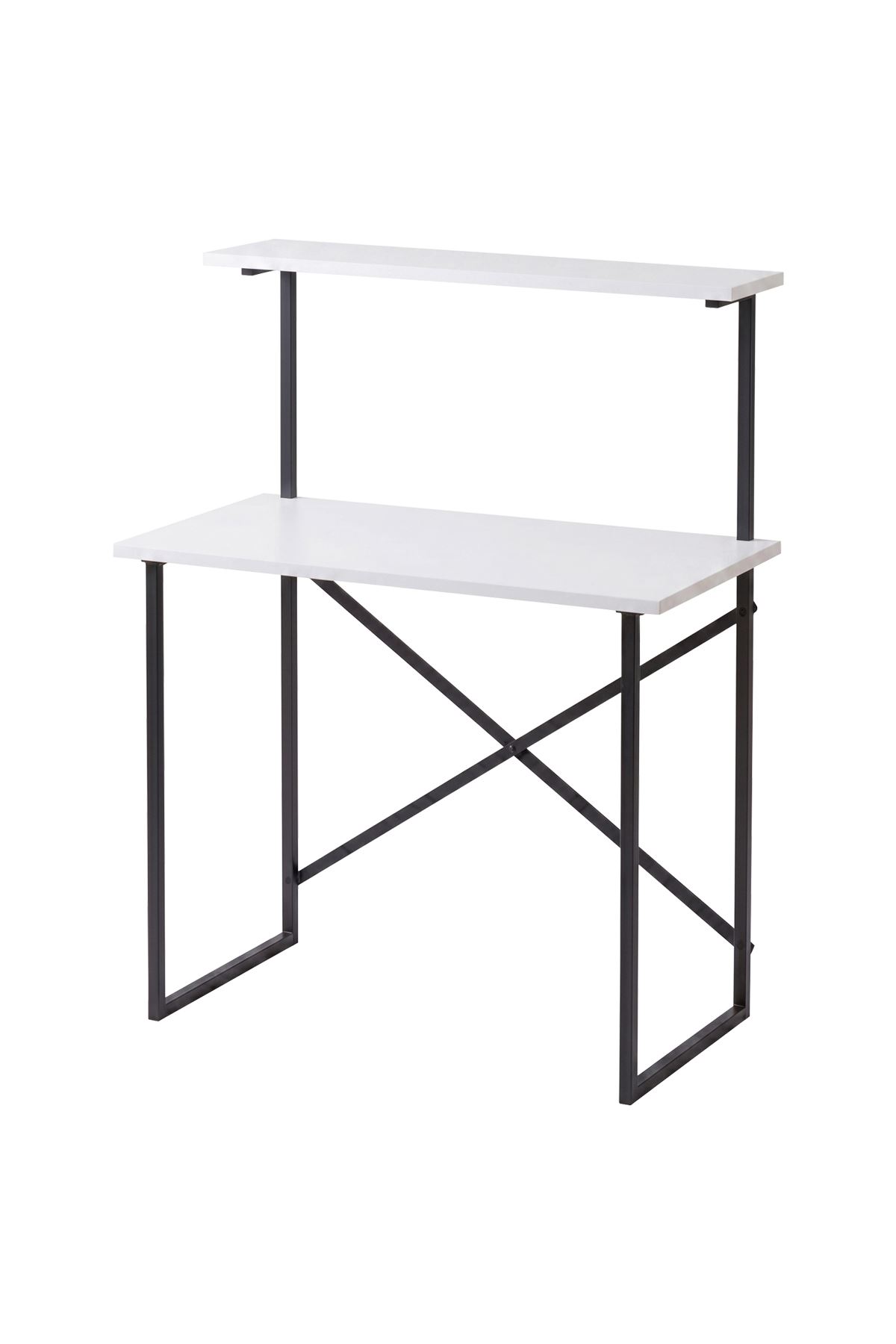 20-24-01 Atay Study Desk with Top Shelf / Computer Desk - White