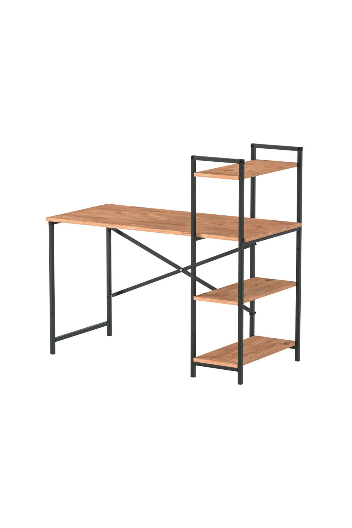 20-10-02 Cervantes Study Desk / Computer Desk with Integrated Shelves PINE