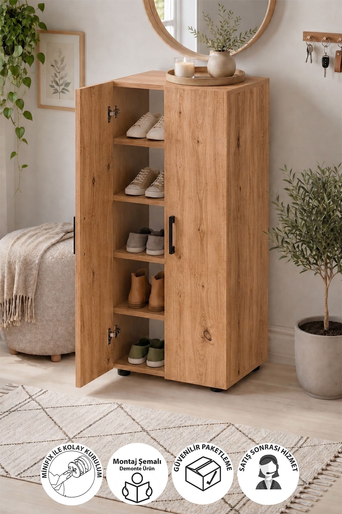 18-15-01 Hayal Shoe Cabinet - White