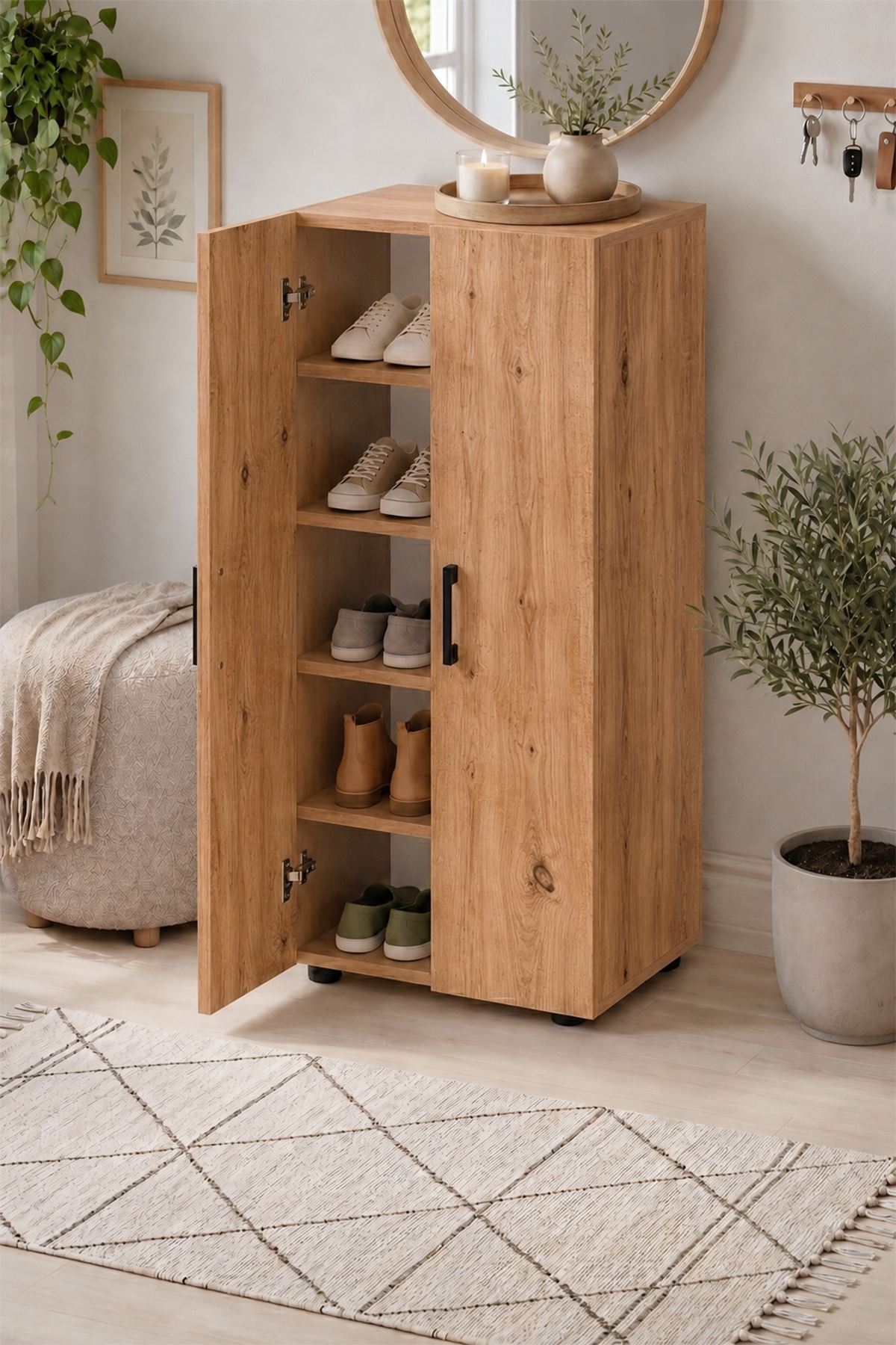 18-15-01 Hayal Shoe Cabinet - White