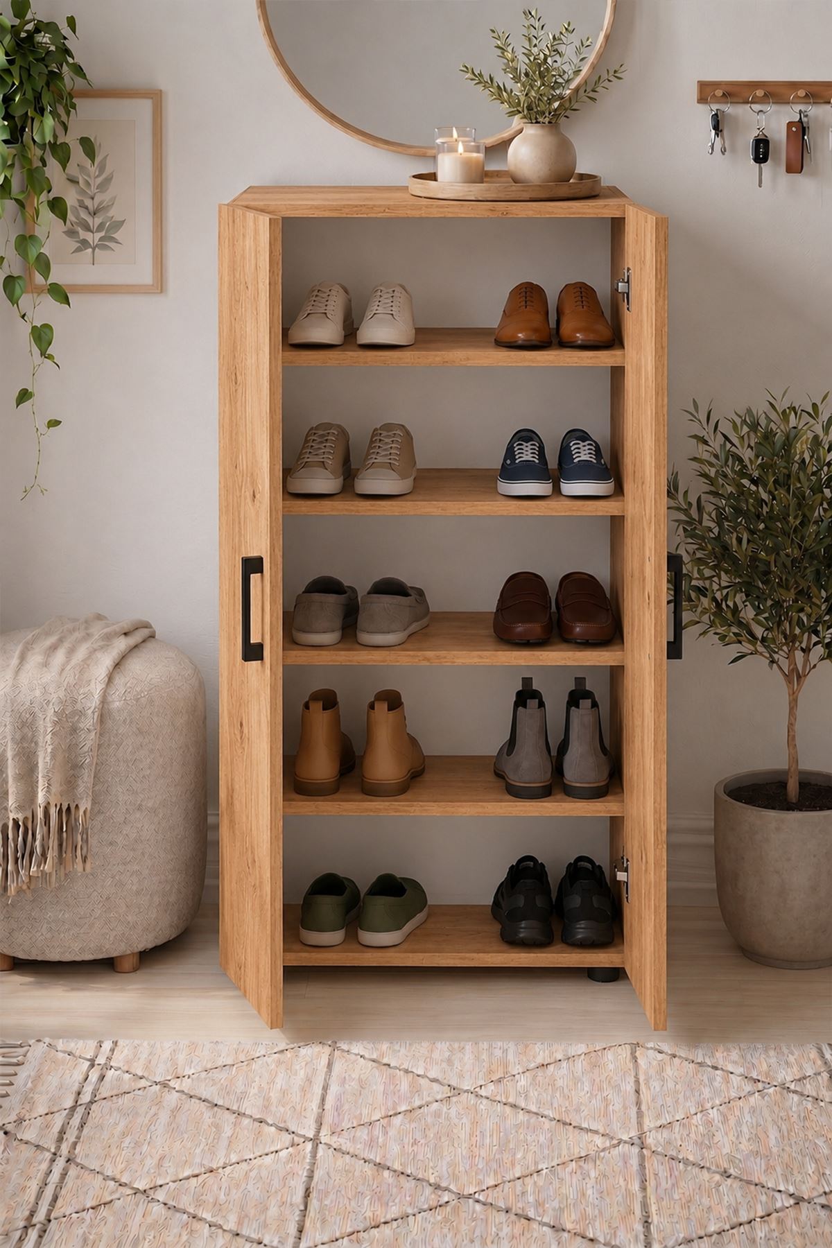 18-15-01 Hayal Shoe Cabinet - White