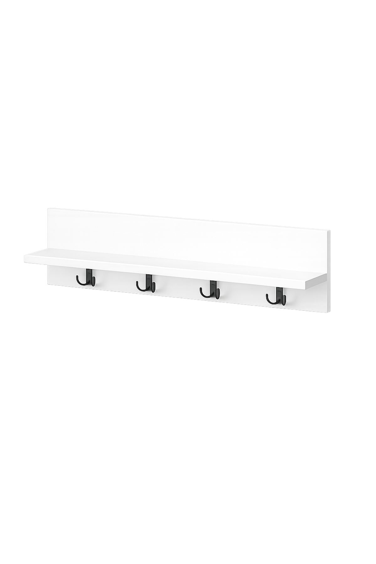 Bofigo Portmanto Duvar Askılığı Elbise Askılığı Raflı Duvar Askılığı Sirius Beyaz 72 Cm