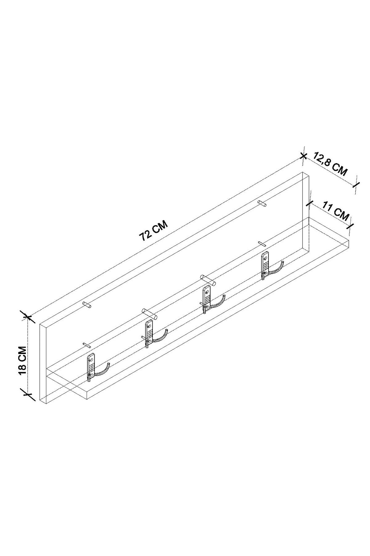 Bofigo Portmanto Duvar Askılığı Elbise Askılığı Raflı Duvar Askılığı Sirius Antrasit 72 Cm  