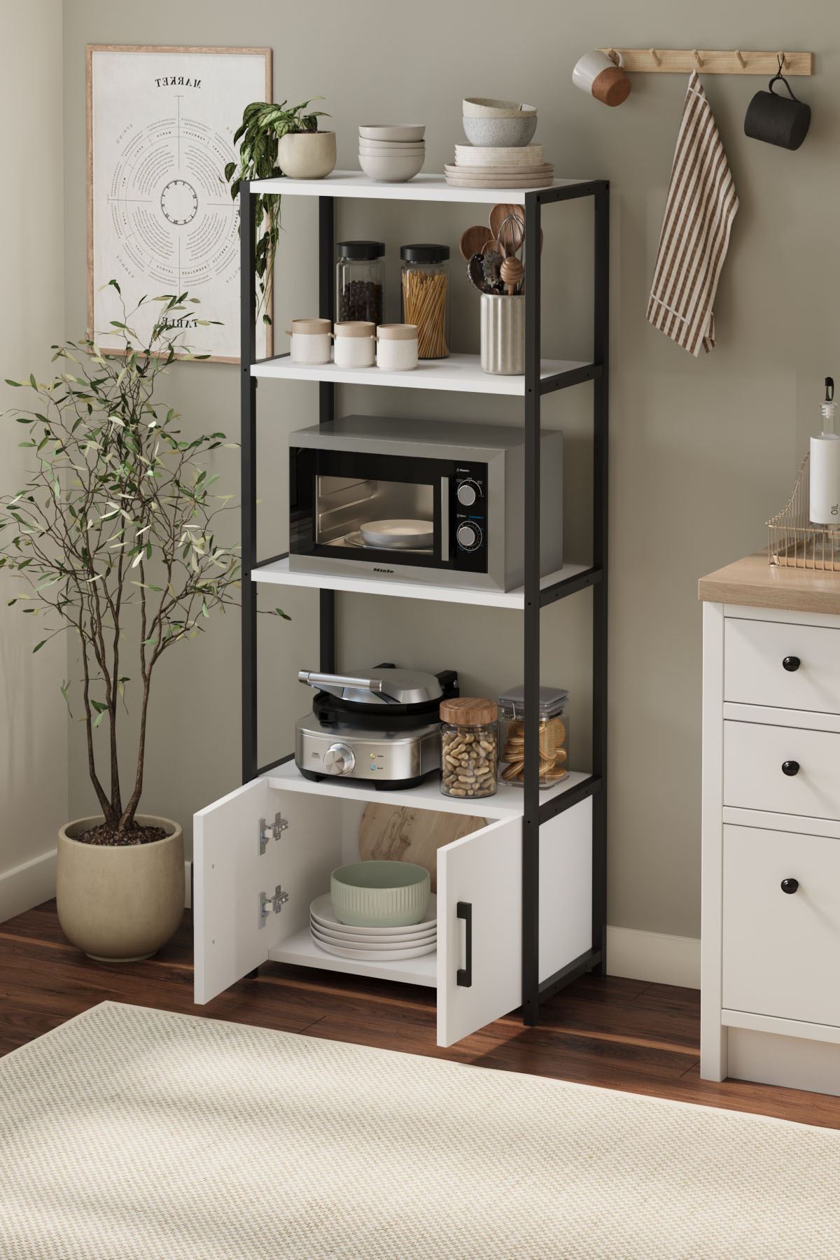 28-04-01 Colombia Kitchen Shelf WHITE