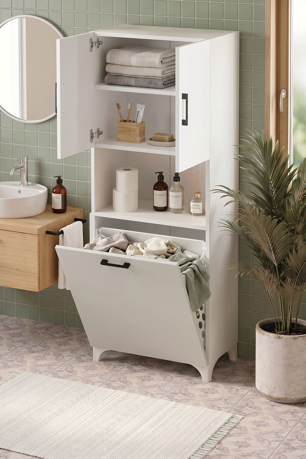 12-71-01 Damla Bathroom Cabinet WHITE