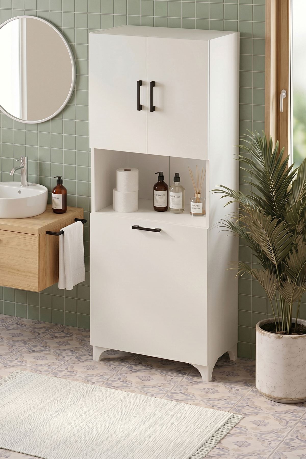 12-71-01 Damla Bathroom Cabinet WHITE