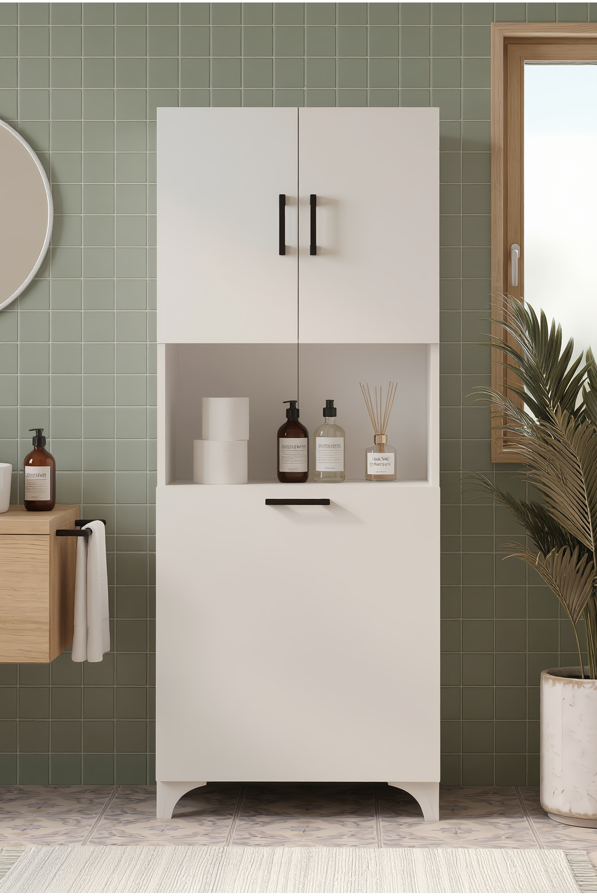 12-71-01 Damla Bathroom Cabinet WHITE