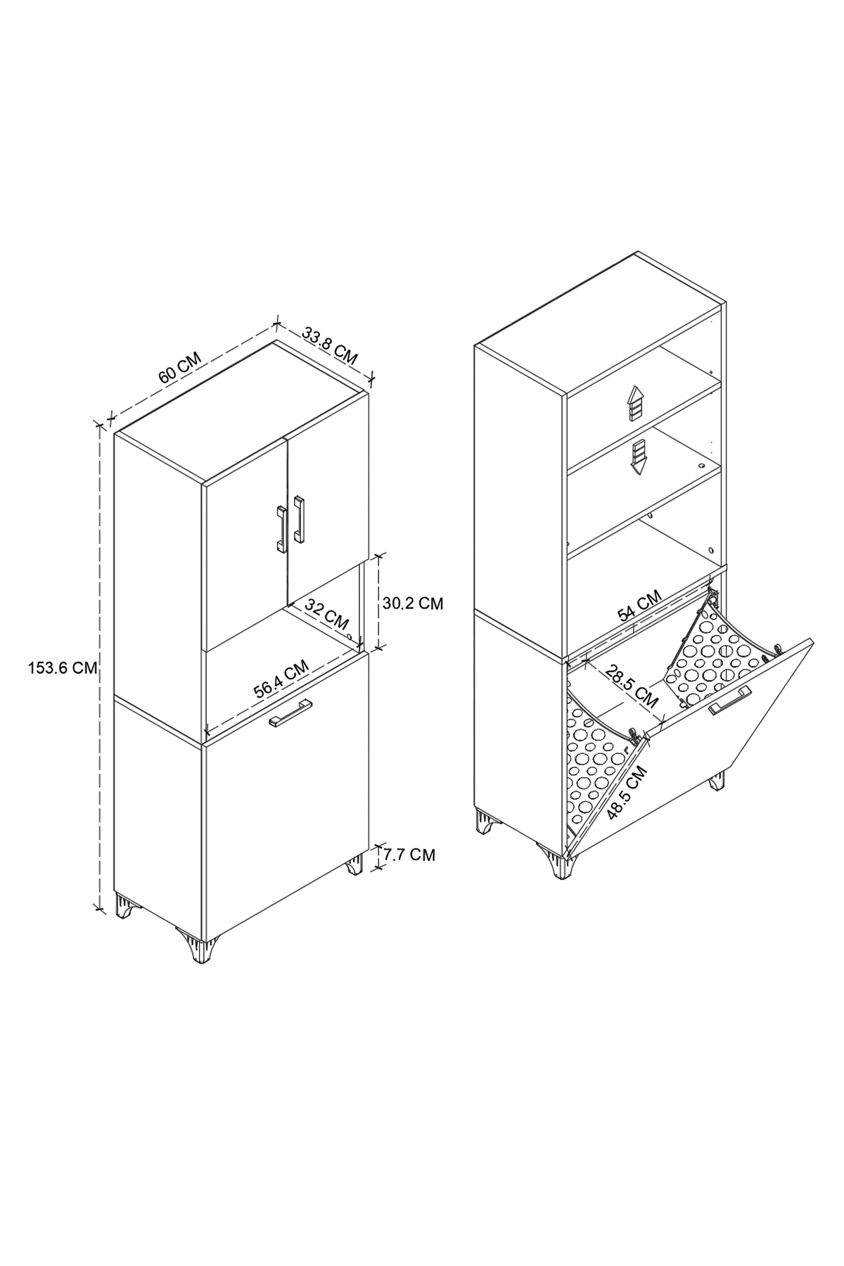 12-71-01 Damla Bathroom Cabinet WHITE