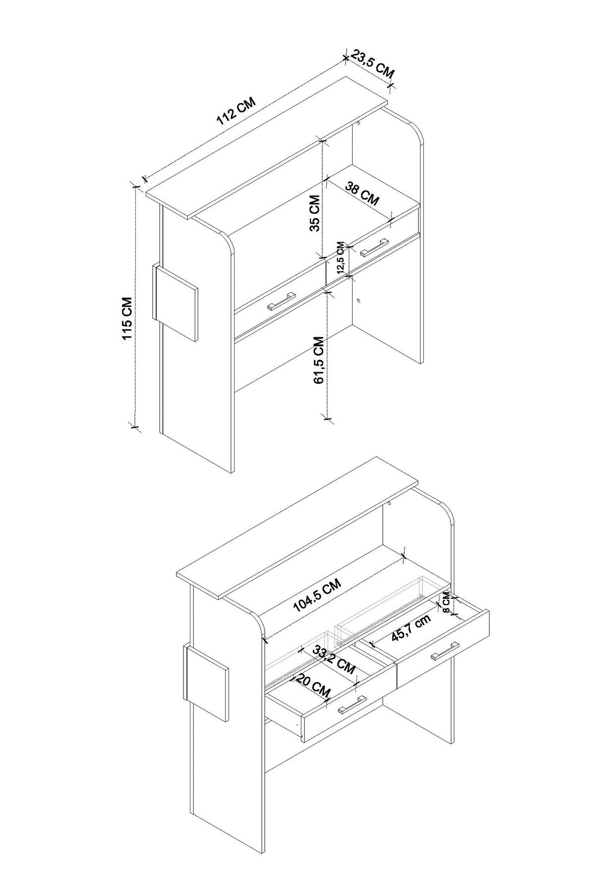 20-22-48 Reception Desk - Sapphire/Anthracite