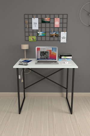 20-01-01 60x90 Cm Metal Study Desk WHITE