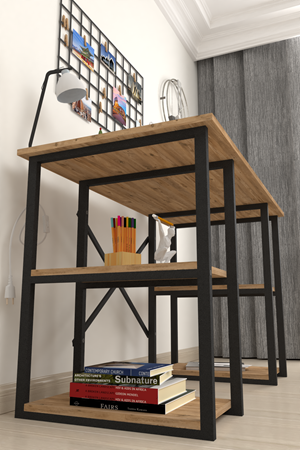 20-04-02 60x120 Cm 4 Shelves Study Desk PINE