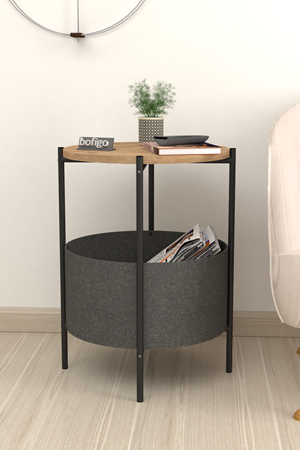  Bofigo Orta Sehpa Geniş Çantalı Sehpa Gazetelik Kitaplık Çiçeklik Çam