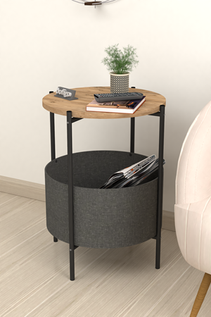  Bofigo Orta Sehpa Geniş Çantalı Sehpa Gazetelik Kitaplık Çiçeklik Çam