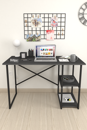 20-02-08 60x120 Cm 2 Shelves Metal Study Desk ANTHRACITE