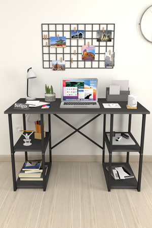 20-04-08 60x120 Cm 4 Shelves Metal Study Desk ANTHRACITE