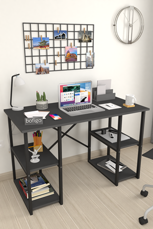 20-04-08 60x120 Cm 4 Shelves Metal Study Desk ANTHRACITE