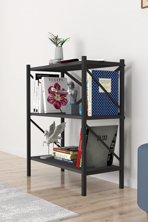 15-05-08 3 Shelves Metal Bookshelf ANTHRACITE