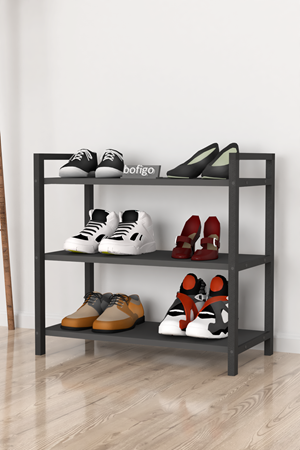 18-01-08 3 Shelf Metal Shoerack ANTRACITE 